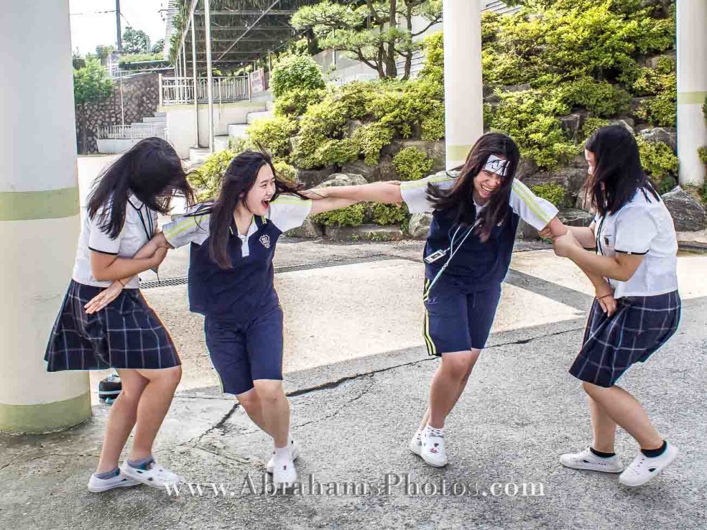 Girls Working On Project Korean High School Busan Korea